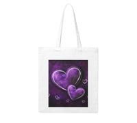 LKVNSWERT Grim-Reaper - Borsa tote in tela da donna, borsa per la spesa, riutilizzabile, a tracolla, Cuori Viola, Taglia unica