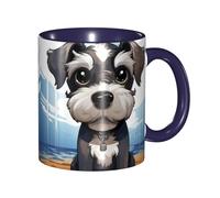 LKVNSWERT Tazza da caffè in porcellana da 325 ml con manico, adorabile tazza da caffè schnauzer per ufficio e casa, tazza per tè e latte, colorata all'interno in ceramica per uomini e donne amanti