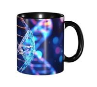 LKVNSWERT Tazza da caffè in porcellana da 325 ml con manico, DNA Genetic Helix, tazza da caffè per ufficio e casa, tazza per bevande al latte, per caffè, tè e latte, tazze da tè colorate in ceramica