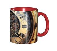 LKVNSWERT Tazza da caffè in porcellana da 325 ml con manico, orologio steampunk, tazza da caffè per ufficio e casa, tazza per tè e latte, colorata all'interno in ceramica, per uomini e donne amanti
