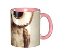 LKVNSWERT Tazza da caffè in porcellana da 325 ml, con manico, simpatica tazza da caffè a forma di gufo, per ufficio e casa, tazza per caffè, tè e latte, colorata all'interno in ceramica, per uomini e