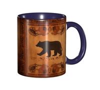 LKVNSWERT Tazza da caffè in porcellana da 325 ml con manico, tazza da caffè a forma di orso per ufficio e casa, tazza per tè e latte, colorata all'interno in ceramica, per uomini e donne amanti