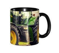 LKVNSWERT Tazza da caffè in porcellana da 325 ml con manico, tazza da caffè a tema trattore per ufficio e casa, tazza per caffè tè e latte, colorata all'interno in ceramica, per uomini e donne amanti