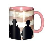 LKVNSWERT Tazza da caffè in porcellana da 325 ml con manico, tazza da caffè americana per ufficio e casa, tazza per tè e latte, colorata all'interno in ceramica, per uomini e donne, amanti della tazza