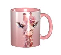 LKVNSWERT Tazza da caffè in porcellana da 325 ml con manico, tazza da caffè con giraffa, per ufficio e casa, tazza per caffè, tè e latte, colorata all'interno in ceramica, per uomini e donne amanti