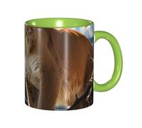 LKVNSWERT Tazza da caffè in porcellana da 325 ml con manico, tazza da caffè con leone di montagna pantera, per ufficio e casa, tazza per tè e latte, colorata all'interno in ceramica, per uomini e