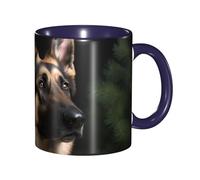 LKVNSWERT Tazza da caffè in porcellana da 325 ml con manico, tazza da caffè con pastore tedesco, per ufficio e casa, tazza per latte, tazza da tè e latte, colorata all'interno in ceramica, per uomini