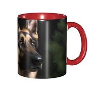 LKVNSWERT Tazza da caffè in porcellana da 325 ml con manico, tazza da caffè con pastore tedesco, per ufficio e casa, tazza per latte, tazza da tè e latte, colorata all'interno in ceramica, per uomini