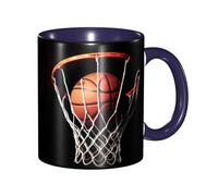 LKVNSWERT Tazza da caffè in porcellana da 325 ml con manico, tazza da caffè da basket per ufficio e casa, tazza per caffè, tè e latte, colorata all'interno in ceramica, per uomini e donne amanti