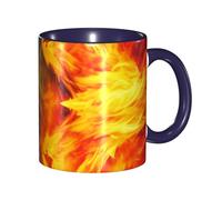 LKVNSWERT Tazza da caffè in porcellana da 325 ml con manico, tazza da caffè Fire vs ice art per ufficio e casa, tazza per tè e latte, colorata all'interno in ceramica, per uomini e donne amanti