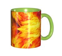 LKVNSWERT Tazza da caffè in porcellana da 325 ml con manico, tazza da caffè Fire vs ice art per ufficio e casa, tazza per tè e latte, colorata all'interno in ceramica, per uomini e donne amanti