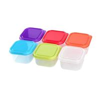 Lkw Ogechi 6 Pezzi Mini Contenitori per Alimenti, 100ML Contenitori di Plastica con Coperchio per Alimenti, Contenitore Piccoli Ermetici per Snack, Contenitore per Snack Impilabili e Riutilizzabili