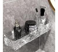 Lkw Ogechi Mensola Doccia Senza Foratura, 28x11x6 CM Organizer Autoadesivo per Mensole per Doccia con Fori di Scarico, Accessori per Rack di Stoccaggio per Doccia a Parete per Bagno e Cucina