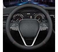 LKWLIKEI Coprivolante per auto in nappa di alta qualità, antiscivolo, traspirante, universale, 38,1 cm, nero