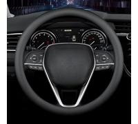 LKWLIKEI Coprivolante per auto in nappa di alta qualità, antiscivolo, traspirante, universale, 38,1 cm, nero.