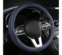 LKWLIKEI, coprivolante per auto, universale, 38,1 cm, in pelle di microfibra traspirante, antiscivolo, confortevole, caldo in inverno e fresco in estate, blu