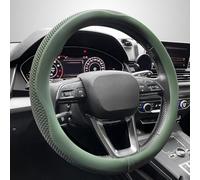 LKWLIKEI, coprivolante per auto, universale, 38,1 cm, in pelle di microfibra traspirante, antiscivolo, confortevole, caldo in inverno e fresco in estate, verde