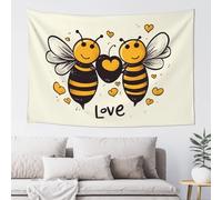 LKWSCGHM Bee Love Honey Arazzo per camera da letto estetico da parete arazzo da appendere alla parete per dormitorio universitario sfondo festa banner divertente poster decorazione da parete 152 x 101