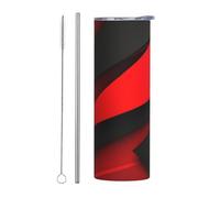LKWSCGHM Bicchiere da caffè con coperchio e cannuccia, 590 ml, a doppia parete, in acciaio inox, isolato, a prova di perdite, da viaggio, per bevande calde e fredde
