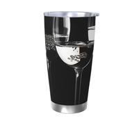 LKWSCGHM Bicchiere da vino con coperchio, 590 ml, a doppia parete, in acciaio inox, isolato, a tenuta stagna, per bevande calde e fredde