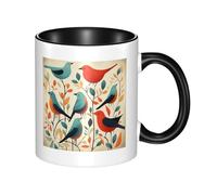 LKWSCGHM Flock of Birds - Tazza da caffè con manico, 325 ml, grande, in porcellana, per bevande calde/fredde, tazze da tè in ceramica per uomini e donne, divertente tazza da caffè per inaugurazione