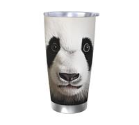 LKWSCGHM Lovely Panda Bear Head Tumbler con coperchi, 590 ml, doppia parete sottovuoto, in acciaio inox, tazza termica da viaggio a tenuta stagna, per bevande calde e fredde