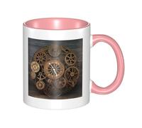 LKWSCGHM Steampunk Gears Clock Tazza da caffè con manico, 325 ml, grande tazza in porcellana per bevande calde/fredde, tazze da tè in ceramica per uomini e donne, divertente tazza da caffè per