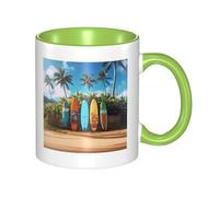 LKWSCGHM Surf's up - Tazza da caffè con manico, 325 ml, grande, in porcellana, per bevande calde/fredde, tazze da tè in ceramica per uomini e donne, divertente tazza da caffè per inaugurazione della