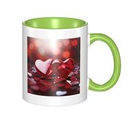 LKWSCGHM Tazza da caffè con cuori rossi di San Valentino con manico, grande tazza in porcellana per bevande calde/fredde, tazze da tè in ceramica per uomini e donne, divertente tazza da caffè per