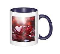 LKWSCGHM Tazza da caffè con cuori rossi di San Valentino con manico, grande tazza in porcellana per bevande calde/fredde, tazze da tè in ceramica per uomini e donne, divertente tazza da caffè per