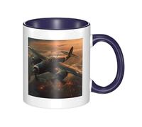 LKWSCGHM Tazza da caffè con manico a forma di aeromobile della guerra mondiale, grande tazza in porcellana per bevande calde/fredde, tazze da tè in ceramica per uomini e donne, divertente tazza da