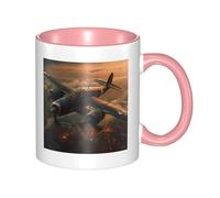 LKWSCGHM Tazza da caffè con manico a forma di aeromobile della guerra mondiale, grande tazza in porcellana per bevande calde/fredde, tazze da tè in ceramica per uomini e donne, divertente tazza da