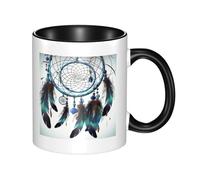 LKWSCGHM Tazza da caffè con manico con acchiappasogni nativi americani, grande tazza in porcellana per bevande calde/fredde, tazze da tè in ceramica per uomini e donne, divertente tazza da caffè per