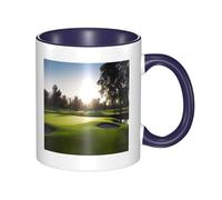 LKWSCGHM Tazza da caffè con manico con campo da golf, grande tazza in porcellana per bevande calde/fredde, tazze da tè in ceramica per uomini e donne, divertente tazza da caffè per inaugurazione della