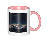 LKWSCGHM Tazza da caffè con manico con scritta "Starry Night The Mountains", grande tazza in porcellana per bevande calde/fredde, tazze da tè in ceramica per uomini e donne, divertente tazza da caffè