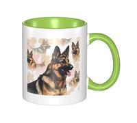 LKWSCGHM Tazza da caffè con manico per amanti dei pastori tedeschi, grande tazza in porcellana da 325 ml, per bevande calde/fredde, tazze da tè in ceramica per uomini e donne, divertente tazza da
