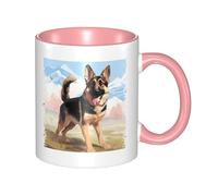 LKWSCGHM Tazza da caffè con manico per amanti dei pastori tedeschi, grande tazza in porcellana da 325 ml, per bevande calde/fredde, tazze da tè in ceramica per uomini e donne, divertente tazza da