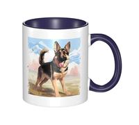 LKWSCGHM Tazza da caffè con manico per amanti dei pastori tedeschi, grande tazza in porcellana da 325 ml, per bevande calde/fredde, tazze da tè in ceramica per uomini e donne, divertente tazza da