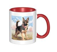 LKWSCGHM Tazza da caffè con manico per amanti dei pastori tedeschi, grande tazza in porcellana da 325 ml, per bevande calde/fredde, tazze da tè in ceramica per uomini e donne, divertente tazza da