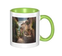 LKWSCGHM Tazza da caffè toscana con manico, grande tazza in porcellana per bevande calde/fredde, tazza da tè in ceramica per uomini e donne, divertente tazza da caffè per inaugurazione della casa