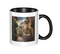 LKWSCGHM Tazza da caffè toscana con manico, grande tazza in porcellana per bevande calde/fredde, tazza da tè in ceramica per uomini e donne, divertente tazza da caffè per inaugurazione della casa