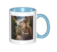 LKWSCGHM Tazza da caffè toscana con manico, grande tazza in porcellana per bevande calde/fredde, tazza da tè in ceramica per uomini e donne, divertente tazza da caffè per inaugurazione della casa