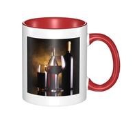 LKWSCGHM Tre bottiglie di vino e tazze da caffè in vetro con manico, 325 ml, grande tazza in porcellana per bevande calde/fredde, tazze da tè in ceramica per uomini e donne, divertente tazza da caffè