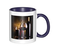 LKWSCGHM Tre bottiglie di vino e tazze da caffè in vetro con manico, 325 ml, grande tazza in porcellana per bevande calde/fredde, tazze da tè in ceramica per uomini e donne, divertente tazza da caffè