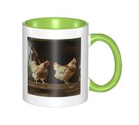 LKWSCGHM Tre galline tazze da caffè con manico 325 ml grande tazza in porcellana per bevande calde/fredde, tazze da tè in ceramica per uomini e donne divertente tazza da caffè inaugurazione della casa