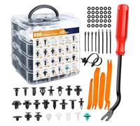 LKWVQRQE Automatic Clamping Clip Kit,Mudguard Rivet Clip,Body Thrust Clamp Pin,Bumper Decorative Panel Clamp Repair,925 UDS-100 UDS Bumper Retainer Clips(800 PCS with Tool)