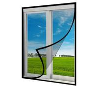 LKXHarleya 75x90cm Rete per zanzariera, Kit fai-da-te regolabile autoadesivo per la sostituzione delle tende, nero