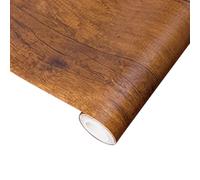 LKXHarleya Carta adesiva decorativa impermeabile, 80 cm x 5 m, carta da parati a righe in legno per mobili da bagno, ripiani, mobili, restauro pareti fai da te, legno di pero