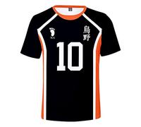 LKY STAR Anime Haikyuu Casual Tshirt per Uomo e Donna, Jersey della Squadra di Pallavolo 3D T-Shirt, per Cosplay Japanese Karasuno High School Volleyball Uniforme