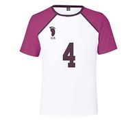 LKY STAR Anime Haikyuu Casual Tshirt per Uomo e Donna, Jersey della Squadra di Pallavolo 3D T-Shirt, per Cosplay Japanese Karasuno High School Volleyball Uniforme